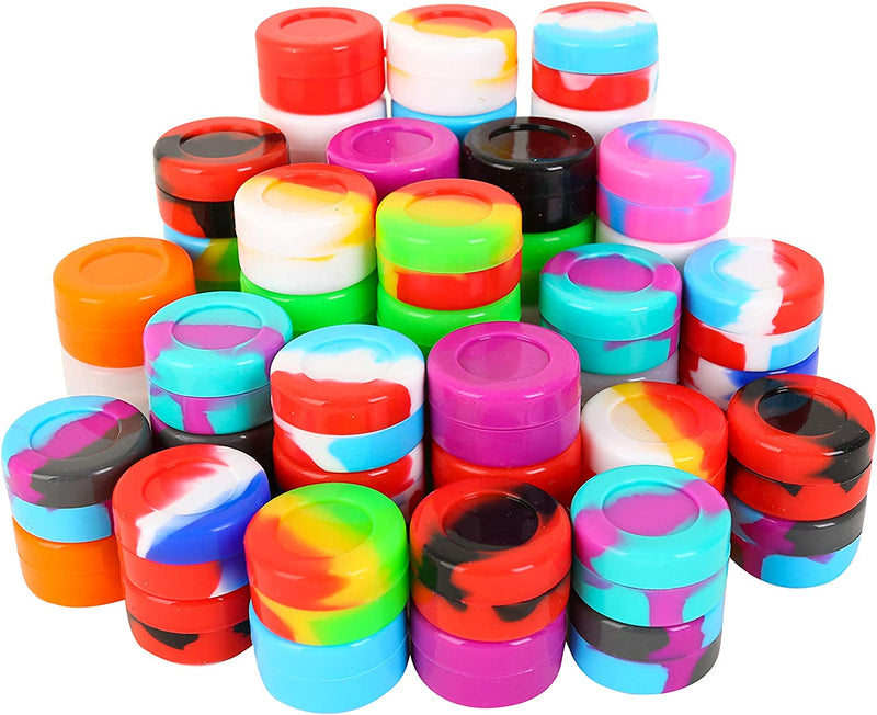 Silicone 50PCS 5ML Non-Stick Wax Containers Multi Use Storage Jars Oil Concentrate Bottles Assorted Colors Home & Garden > Decor > Decorative Jars jîmmy   