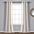 Lush Decor White Farmhouse Textured Grommet Sheer Window Curtain Set (84" X 38") Home & Garden > Decor > Window Treatments > Curtains & Drapes Lush Decor Beige  
