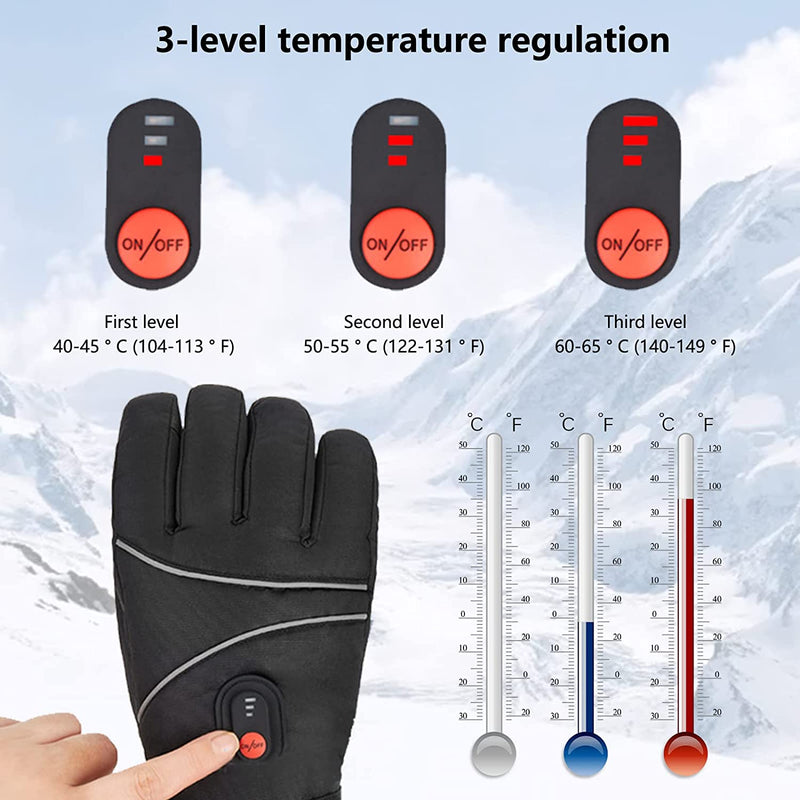 LIZHOUMIL Electric Heated Gloves, 4000Mah Rechargeable Winter Gloves for Men Women with 3 Heating Temperature, Windproof Waterpoof Hand Warm Gloves for Skiing Hiking Cycling Hunting Outdoor Activities Sporting Goods > Outdoor Recreation > Boating & Water Sports > Swimming > Swim Gloves LIZHOUMIL   