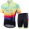 BALEAF Men'S Cycling Jersey Set Bicycle Short Sleeve Mountain Bike Shirts Clothing Outfit MTB Summer UPF50+ Sporting Goods > Outdoor Recreation > Cycling > Cycling Apparel & Accessories BALEAF 01-green Large 