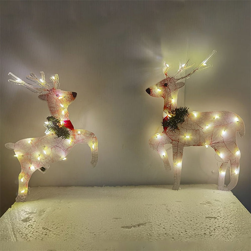 Lajitongtong Christmas Light up Reindeer Snowman, Set of 3 Lighted Reindeer Snowman Yard Outdoor Decoration with Warm White LED Lights Home & Garden > Decor > Seasonal & Holiday Decorations& Garden > Decor > Seasonal & Holiday Decorations Lajitongtong   