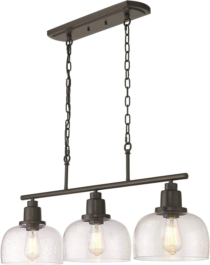 EAPUDUN Modern Farmhouse Pendant Light, 1-Light Industrial Hanging Light Fixture 9.3-Inch, Brushed Nickel Finish with Clear Glass Shade, PDA1127-BNK Home & Garden > Lighting > Lighting Fixtures EAPUDUN Black 3 Light 