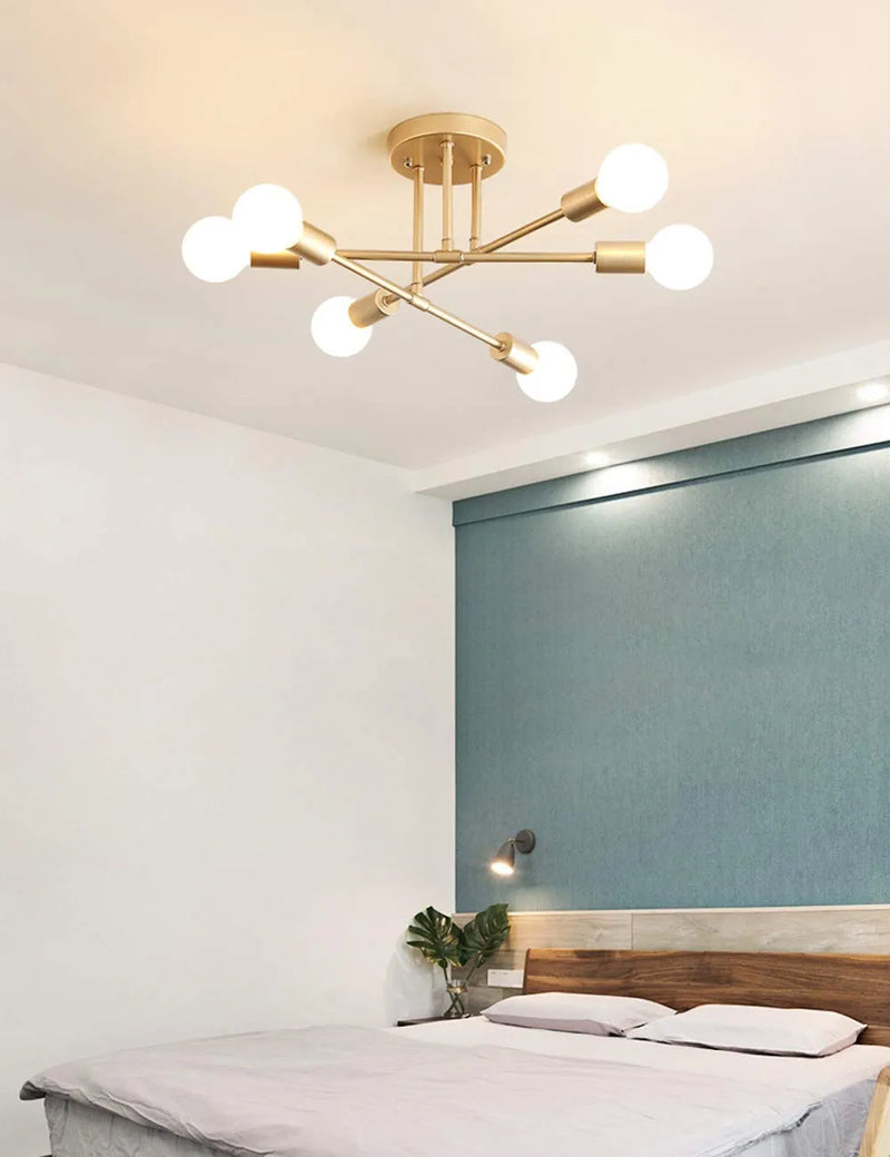 Dellemade Modern Sputnik Chandelier, 6-Light Ceiling Light for Bedroom,Dining Room,Kitchen,Office (Gold) Home & Garden > Lighting > Lighting Fixtures > Chandeliers Blinglamps   