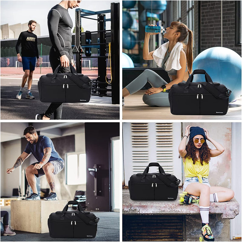 Gym Bag for Women Men, Sports Fitness Workout Duffle Bag with Wet Pocket & Shoes Compartment Home & Garden > Household Supplies > Storage & Organization sportsnew   