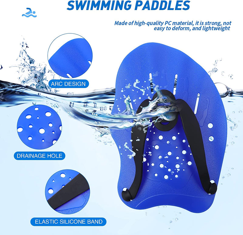 Swim Paddles Hand, Swim Paddles for Lap Swimming - Swim Hand Paddles with Adjustable Straps, Swimming Equipment for Women Men Children (1 Pair) Sporting Goods > Outdoor Recreation > Boating & Water Sports > Swimming HacoFlash   