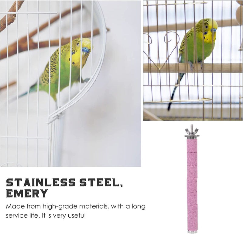 Ipetboom Bird Cage Perch Toy: Emery Parrot Perch Parrot Stand Toy Platform Paw Scratching Grinding Stick for Parrot Bird Pink 20CM Animals & Pet Supplies > Pet Supplies > Bird Supplies Ipetboom   