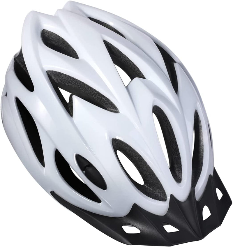 Zacro Adult Bike Helmet Lightweight - Bike Helmet for Men Women Comfort with Pads&Visor, Certified Bicycle Helmet for Adults Youth Mountain Road Biker Sporting Goods > Outdoor Recreation > Cycling > Cycling Apparel & Accessories > Bicycle Helmets Zacro White  