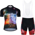 MOXILYN Men'S Cycling Jersey Bike Clothing Set Full Zipper Breathable Quick-Dry Shirt + Cycling Bibs with 20D Padded Sporting Goods > Outdoor Recreation > Cycling > Cycling Apparel & Accessories MOXILYN D11s-set X-Large 