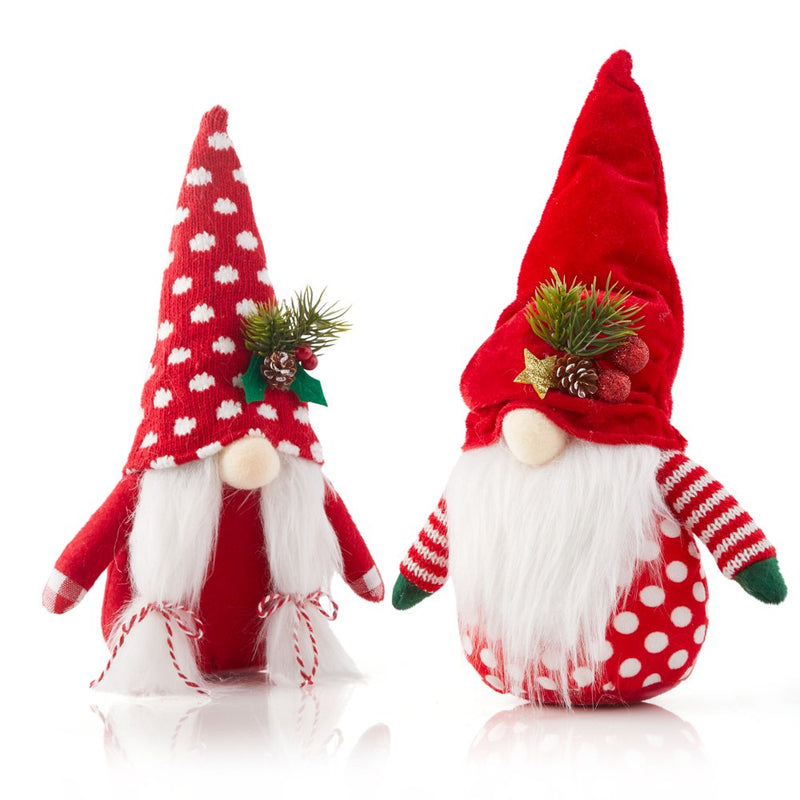 Holiday Time Red and White Fabric Christmas Gnome Tabletop Decoration, Set of 2 Home & Garden > Decor > Seasonal & Holiday Decorations& Garden > Decor > Seasonal & Holiday Decorations Test Rite Intl   