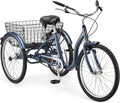 Schwinn Meridian Adult Tricycle Bike, Three Wheel Cruiser, 26-Inch Wheels, Low Step-Through Aluminum Frame, Adjustable Handlebars Sporting Goods > Outdoor Recreation > Cycling > Bicycles Pacific Cycle, Inc. Slate Blue 1-speed 24-Inch Wheels