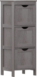Reettic Narrow Bathroom Storage Cabinet with 3 Removable Drawers, DIY, Free Standing Side Storage Organizer for Bedroom, Living Room, Entryway, 11.8" L X 11.8" W X 35" H, Black BYSG102B Home & Garden > Household Supplies > Storage & Organization Reettic Grey 11.8"L x 11.8"W x 35"H 