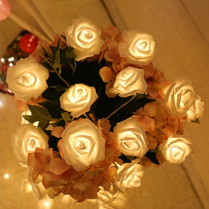 LED Rose Flower String Lights,10/20/40 LED Romantic Rose Flower Fairy Light Lamp,Indoor Outdoor for Valentine'S Day,Wedding,Room,Garden,Christmas,Patio,Festival Party Decor