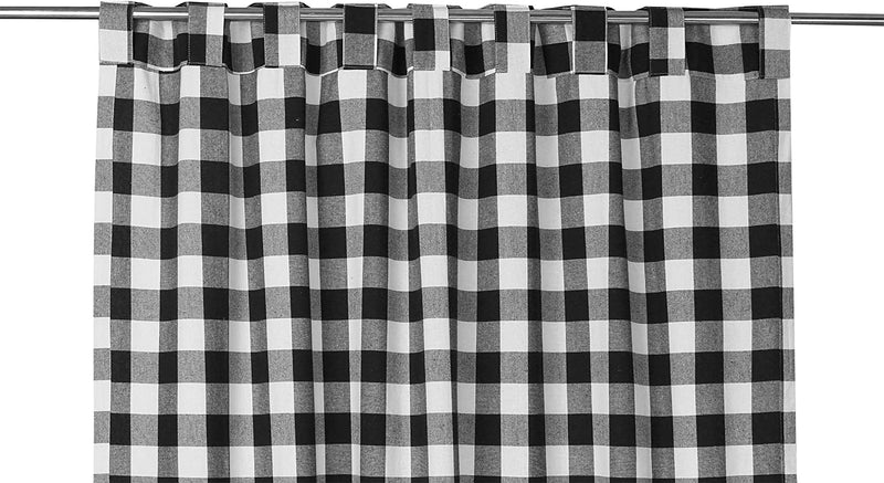 Farmhouse Cotton Black and White Buffalo Gingham Check Window Curtains, 50" X 72" 2 Pack Gingham Check Curtain - Black White Bedroom Curtain 72 Inches, Check Tab Top Curtains Home & Garden > Decor > Window Treatments > Curtains & Drapes Alpha Living Home   