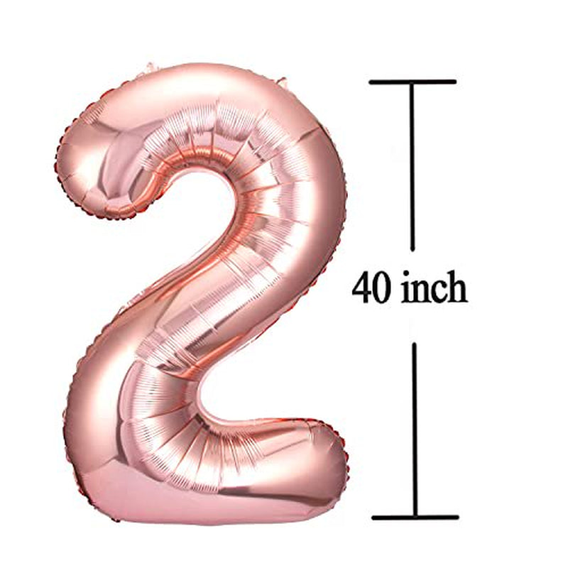 Rose Gold 21 Number Balloons Big Giant Jumbo Large Number 21 Foil Mylar Balloons for Girl Women Men 21St Birthday Party Supplies 21 Anniversary Events Decorations-40 Inch Arts & Entertainment > Party & Celebration > Party Supplies COLORFUL ELVES   