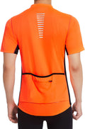 UPSOWER Men'S Cycling Jersey - Breathable Quick Drying Bike Shirts Short Sleeve Full Zip Reflective with 4 Rear Pockets Sporting Goods > Outdoor Recreation > Cycling > Cycling Apparel & Accessories UPSOWER Orange Small 
