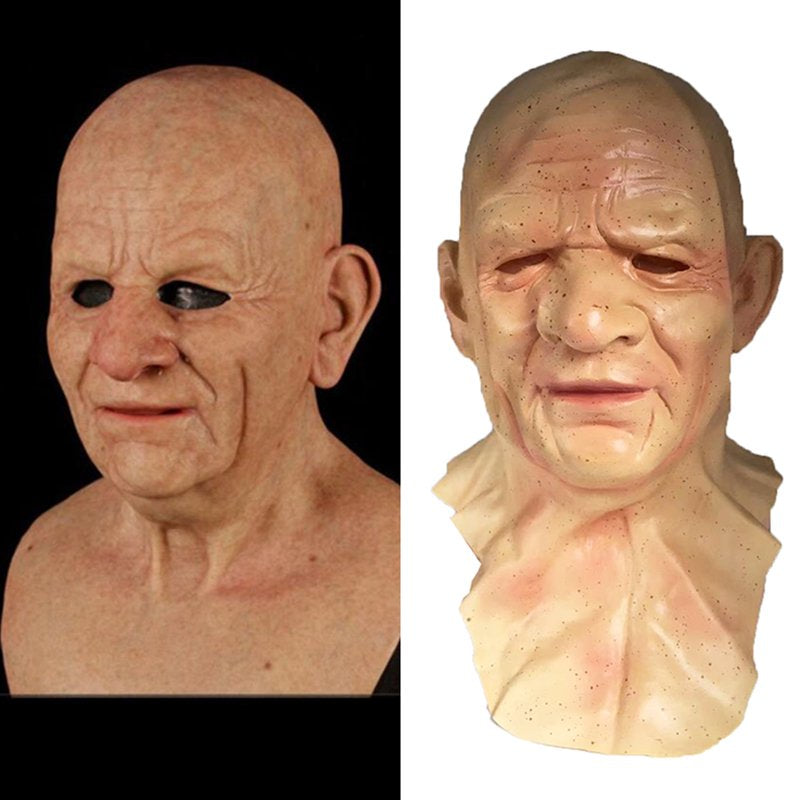 Old Man Mask Latex Halloween Cosplay Party Realistic Full Face Masks Headgear Apparel & Accessories > Costumes & Accessories > Masks Oak Leaf A  