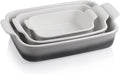 SWEEJAR Porcelain Bakeware Set for Cooking, Ceramic Rectangular Baking Dish Lasagna Pans for Casserole Dish, Cake Dinner, Kitchen, Banquet and Daily Use, 13 X 9.8 Inch(Red) Home & Garden > Kitchen & Dining > Cookware & Bakeware SWEEJAR Gradient Gray  