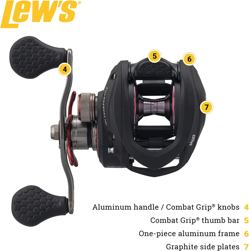 Tournament MP Speed Spool Baitcast Fishing Reel, One-Piece Aluminum Body with Graphite Side Plate Sporting Goods > Outdoor Recreation > Fishing > Fishing Reels Lew's   