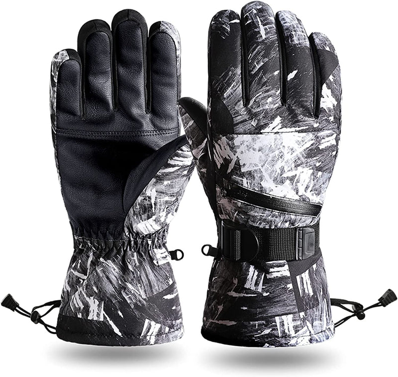 Winter Ski Snow Gloves Women Men Water Resisatnt Touchscreen Warm Gloves with Drawstring for Snowboarding Skiing Outdoor Sports Sporting Goods > Outdoor Recreation > Boating & Water Sports > Swimming > Swim Gloves MengK   