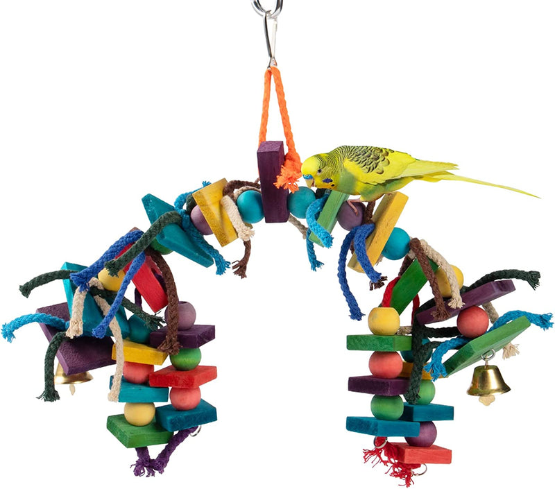 Bird Parrot Wooden Toys, Multicolor Durable Bird Chewing Toy with Edible Coloring for Bird Cage Conures Cockatiels Foraging and Parrot Toys Animals & Pet Supplies > Pet Supplies > Bird Supplies > Bird Toys MEWTOGO   