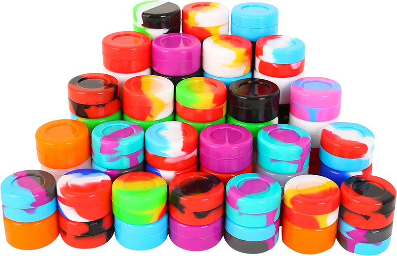 Silicone 5ML Non-Stick Wax Containers Multi Use Storage Jars Oil Concentrate Bottles Assorted Colors（75Pcs） Home & Garden > Decor > Decorative Jars Bosheng   