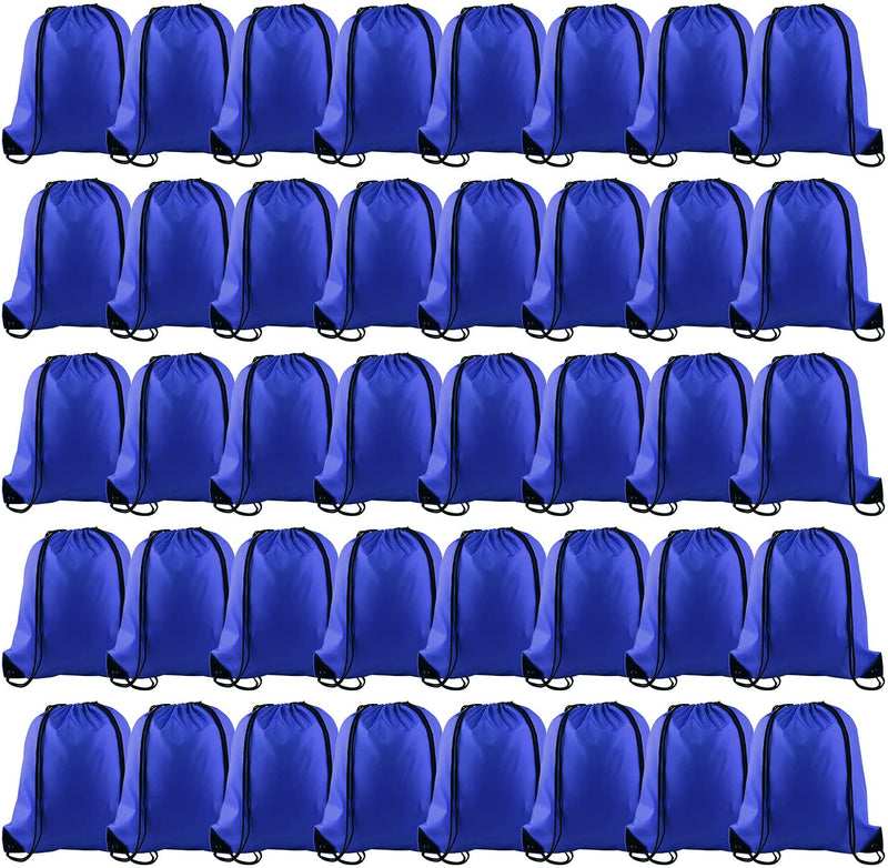 KUUQA 40Pcs Black Drawstring Backpack Bags Sack Drawstring Bags Bulk String Backpack Storage Bags for Sport Gym Traveling Home & Garden > Household Supplies > Storage & Organization KUUQA Blue  