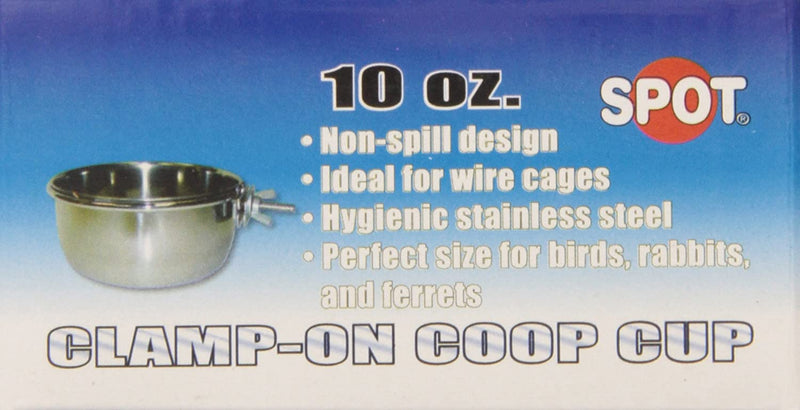 Ethical Pet Stainless Steel Coop Cup, Perfect Dog Bowls for Cages and Crates 10-Ounce Pet Food Bowl, Black, Small (6016) Animals & Pet Supplies > Pet Supplies > Bird Supplies > Bird Cage Accessories > Bird Cage Food & Water Dishes SPOT Ethical Products   