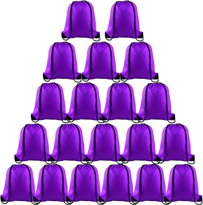 KUUQA 20 Pcs Drawstring Backpack Sport Bags String Bag Sack Cinch Gym Backpack Bulk for School Gym Sport or Traveling，Colorful Home & Garden > Household Supplies > Storage & Organization KUUQA Purple  