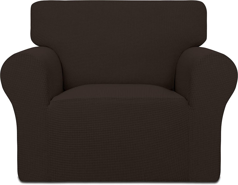 DANABEST Armchair Cover Stretch Slipcover 1-Piece Jacquard Couch Covers Sofa Slipcover Covers Washable Couch Cover Furniture Protector for Living Room (Camel,Armchair) Home & Garden > Decor > Chair & Sofa Cushions DANABEST Chocolate armchair 