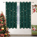 FRAMICS Snowflake Foil Print Christmas Curtains, Thermal Insulated Blackout Curtains for Living Room and Bedroom, Christmas Grommet Window Curtains Drapes, 52" X 84", Green, Set of 2 Panels Home & Garden > Decor > Window Treatments > Curtains & Drapes FRAMICS Green(gold Foil Print) 52"W x 63"L 