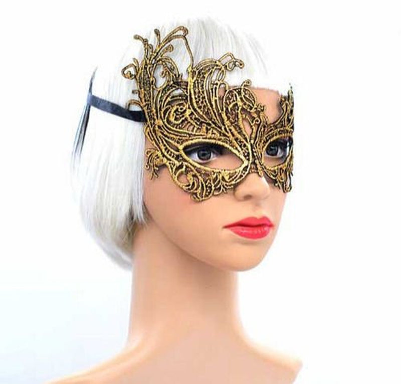 Hot Lace Mask Eye Sexy Bronzing Masquerade Ball Halloween Party Costume Decor Apparel & Accessories > Costumes & Accessories > Masks Meihuida   