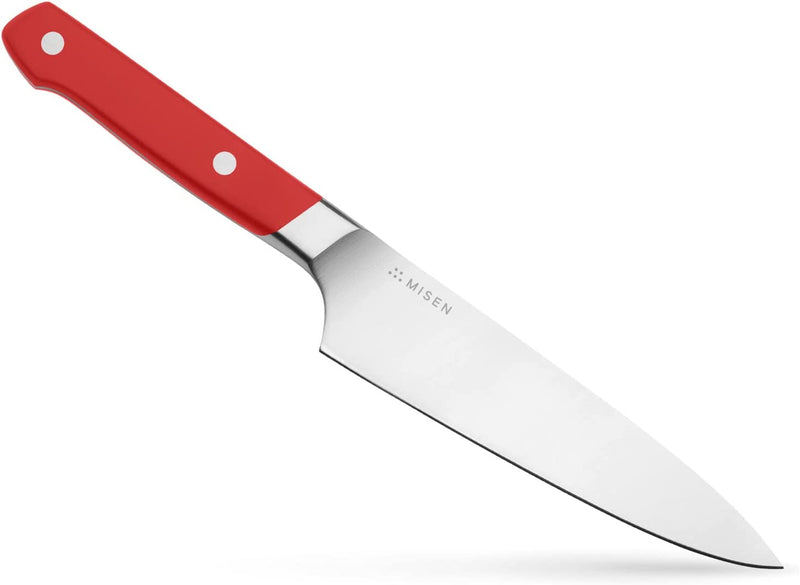 Misen 5.5 Inch Utility Knife - Medium Kitchen Knife for Chopping and Slicing - High Carbon Steel Sharp Cooking Knife, Blue Home & Garden > Kitchen & Dining > Kitchen Tools & Utensils > Kitchen Knives Misen Red 5.5 Inch 