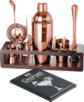 Modern Mixology Cocktail Shaker Set - 24 Piece Stainless Steel Bartender Drink Kit & Stand for Home Bar, Perfect for Drink Mixing at Home, plus Cocktail Recipe Book Home & Garden > Kitchen & Dining > Barware Modern Mixology Copper  