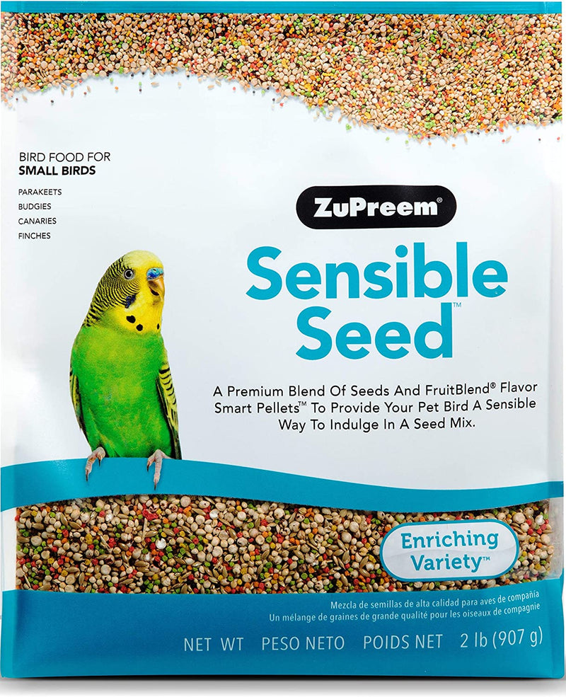 Zupreem Sensible Seed Bird Food for Small Birds, 2 Lb - Premium Blend of Seeds and Fruitblend Pellets for Parakeets, Budgies, Parrotlets, Canaries, Finches Animals & Pet Supplies > Pet Supplies > Bird Supplies > Bird Food ZuPreem   
