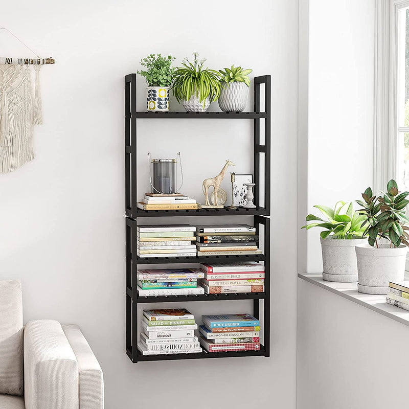 Galood Bathroom Shelves for Storage 2 Pack Black Adjustable 3 Tiers Plant Shelf over the Toilet Storage with Hanging Rod Home & Garden > Household Supplies > Storage & Organization Galood   