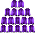 Drawstring Backpack Bulk 16 Pcs Drawstring Bags String Backpack Cinch Bags Kids Nylon Draw String Bags Pack Home & Garden > Household Supplies > Storage & Organization GoodtoU Purple  
