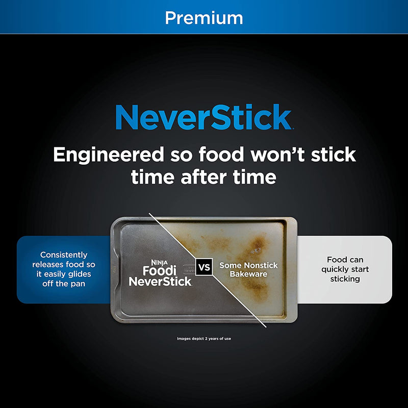 Ninja B30013 Foodi Neverstick Premium 9 Inch X 13 Inch Baking Sheet, Nonstick, Oven Safe up to 500⁰F, Dishwasher Safe, Grey