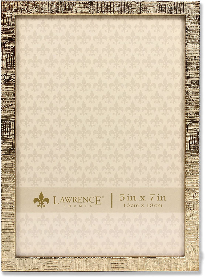 Lawrence Frames 712346 4X6 Gold Metal Linen Pattern Picture Frame Home & Garden > Decor > Picture Frames Lawrence Frames Gold 5x7 