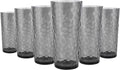 Mixed Drinkware 21-Ounce Plastic Tumbler Acrylic Glasses with Hammered Design, Set of 6 Green Home & Garden > Kitchen & Dining > Tableware > Drinkware JINJIA Gray 21 oz 