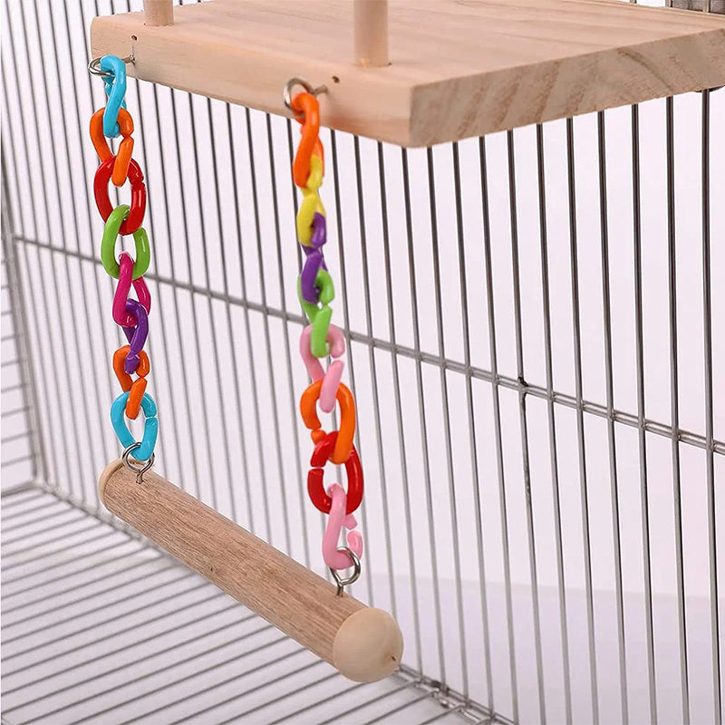 Frgkbtm Bird Perches Cage Toys Parrot Wooden Platform Play Gyms Exercise Stands with Acrylic Wood Swing Ferris Wheel Chewing for Animals Green Cheeks, Baby Lovebird, Chinchilla, Hamster Budgie Animals & Pet Supplies > Pet Supplies > Bird Supplies > Bird Toys FrgKbTm   