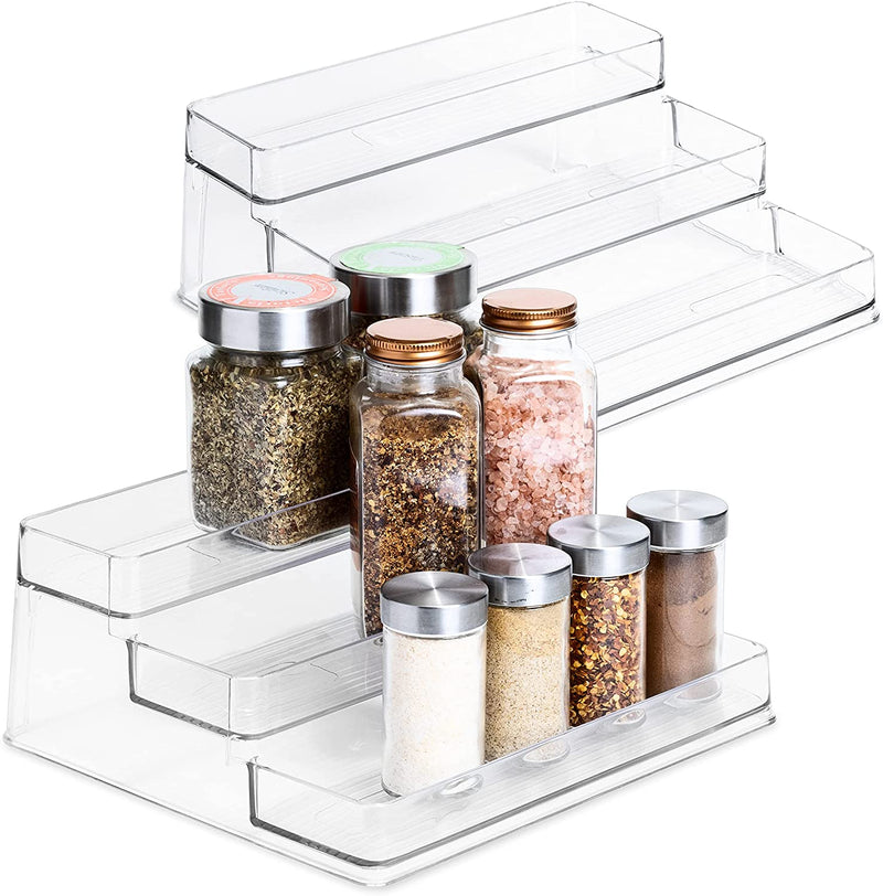 Smart Design 3-Tier Spice Rack - Set of 2 - BPA Free Plastic Resin - Spices, Herbs, Bottles, Jars, Cupboards, Pantry Storage - Kitchen Organizer - Clear Home & Garden > Decor > Decorative Jars Smart Design 2  