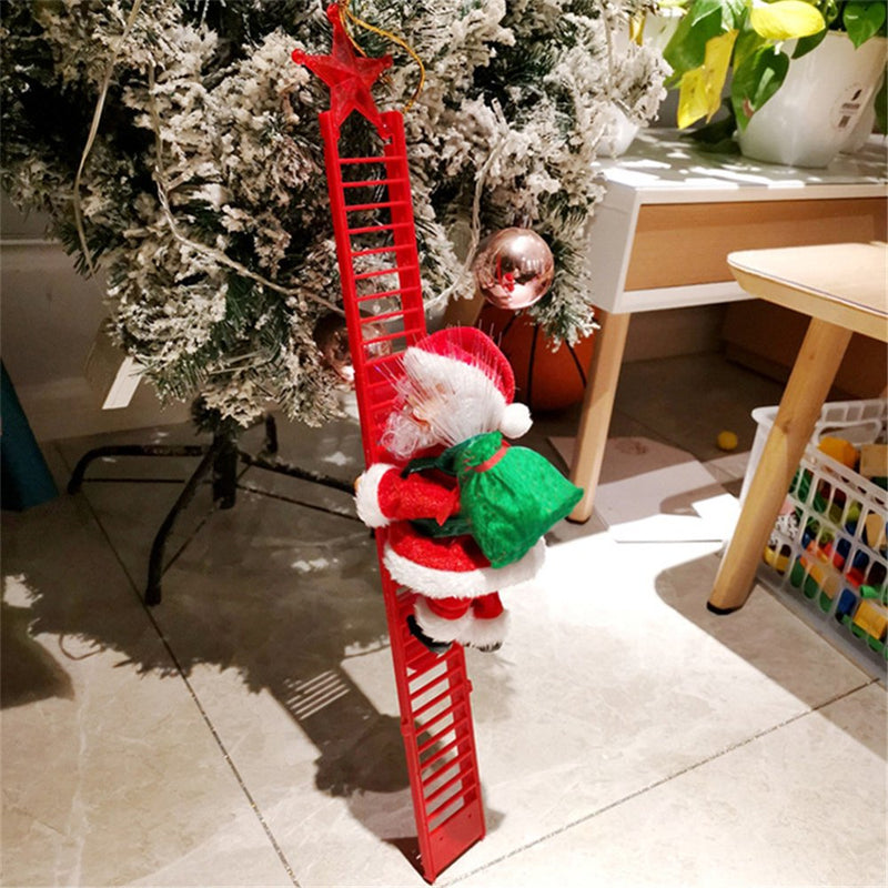 Electric Climbing Ladder Santa Claus Christmas Xmas Music Figurine Party Decor Home & Garden > Decor > Seasonal & Holiday Decorations& Garden > Decor > Seasonal & Holiday Decorations Actoyo Red Ladder + Star  