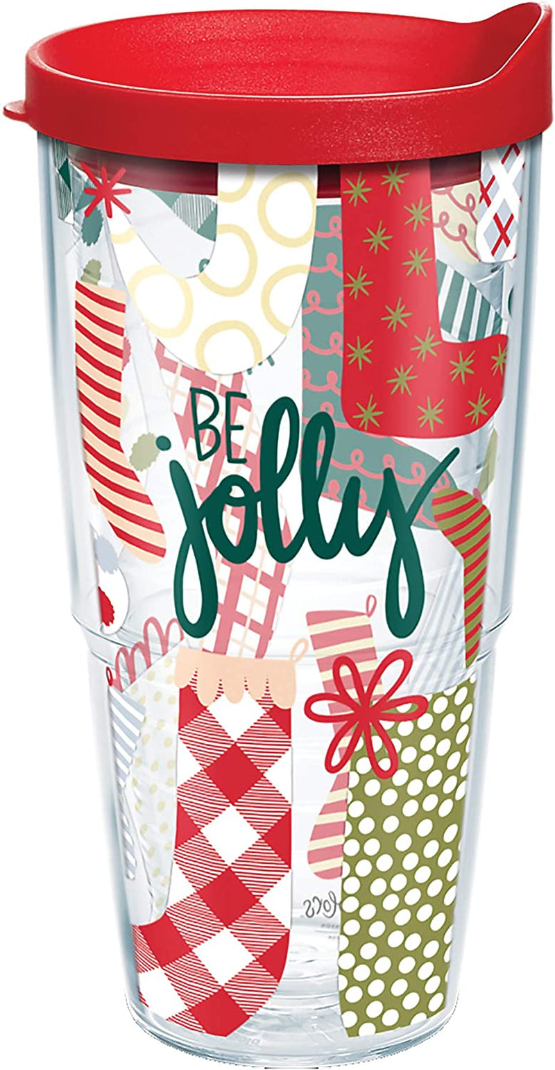 Tervis Coton Colors - Love Stripes Insulated Tumbler with Wrap and Red Lid, 16Oz, Clear Home & Garden > Kitchen & Dining > Tableware > Drinkware Tervis Jolly Stockings 24oz 