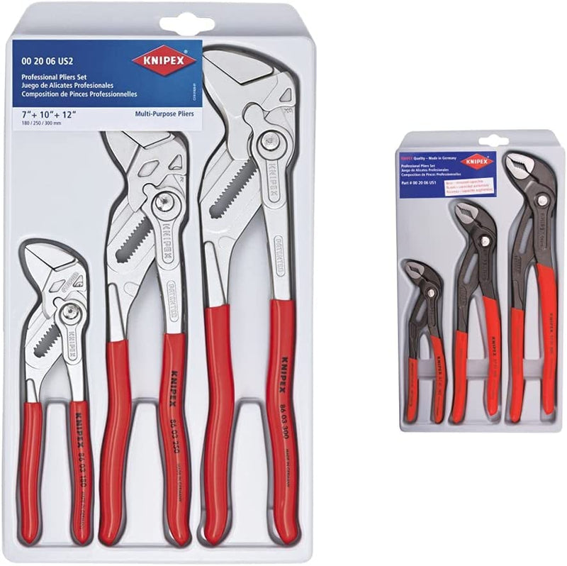 KNIPEX Tools 00 20 06 US2, Pliers Wrench 3-Piece Set Sporting Goods > Outdoor Recreation > Fishing > Fishing Rods Knipex Tools LP Wrench + Cobra Pliers Set  