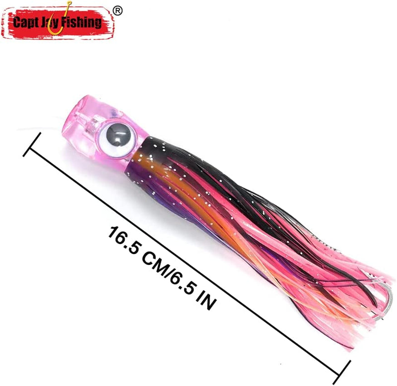 Capt Jay Fishing Lures Trolling Lures Saltwater for Tuna Marlin Dolphin Mahi Wahoo and Dorado, Rigged Big Game Fishing Lures Trolling Surface Lures Sporting Goods > Outdoor Recreation > Fishing > Fishing Tackle > Fishing Baits & Lures Capt Jay Fishing   