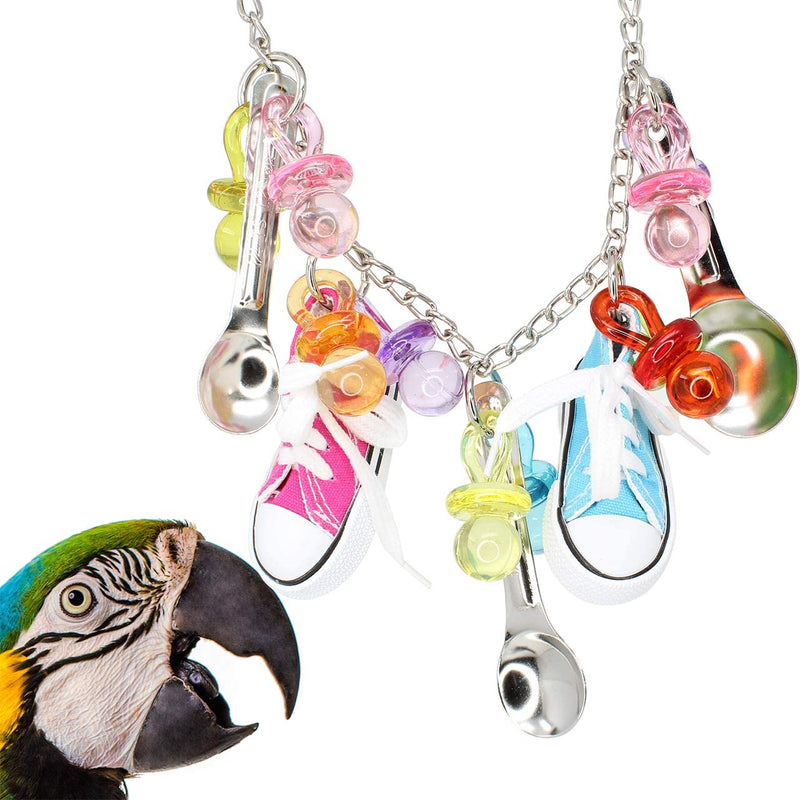 Bonka Bird Toys 1340 Sneaker Delight Stainles Steel Acrylic Pacifier Colorful Parrot Macaw