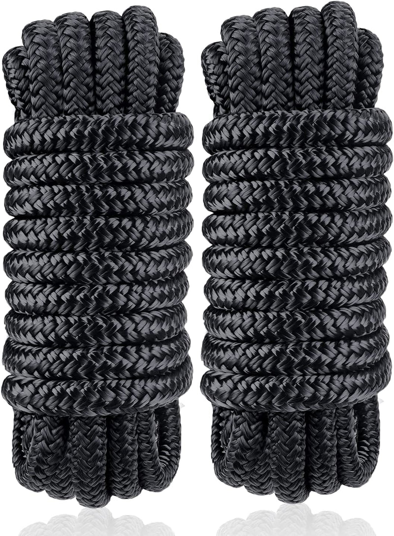 Dock Lines & Ropes Boat Accessories - 4 Pack 3/8" X 15' Double Braided Nylon Dock Lines with 12” Loop Excellent 5800 Lbs Breaking Strength Marine Rope for Kayak Pontoon Boats up to 30Ft Boating Gifts Sporting Goods > Outdoor Recreation > Winter Sports & Activities GREENEVER 3/8"x15' 2Pack  