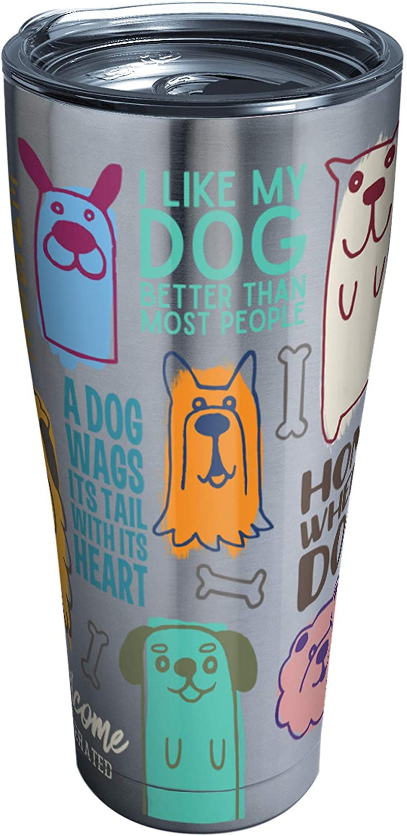 Tervis Triple Walled Dog Sayings Insulated Tumbler Cup Keeps Drinks Cold & Hot, 30Oz, Stainless Steel