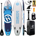 Highpi Inflatable Stand up Paddle Board 10'6''/11' Premium SUP W Accessories & Backpack, Wide Stance, Surf Control, Non-Slip Deck, Leash, Paddle and Pump, Standing Boat for Youth & Adult Sporting Goods > Outdoor Recreation > Winter Sports & Activities Highpi SAPPHIRE BLUE  