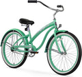 Firmstrong Bella Classic Single Speed Beach Cruiser Bicycle Sporting Goods > Outdoor Recreation > Cycling > Bicycles Firmstrong Mint Green 26" / 1-Speed 